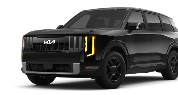 Left facing Telluride LX trim vehicle image in Ebony Black.