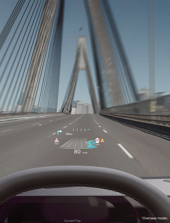 Advance feature in Kia EV6- Augmented Reality Head-Up Display