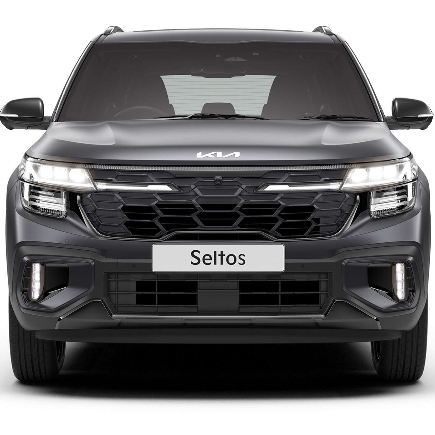 Kia Seltos X Line with Signature Tiger Nose Grill-Matte Graphite Design