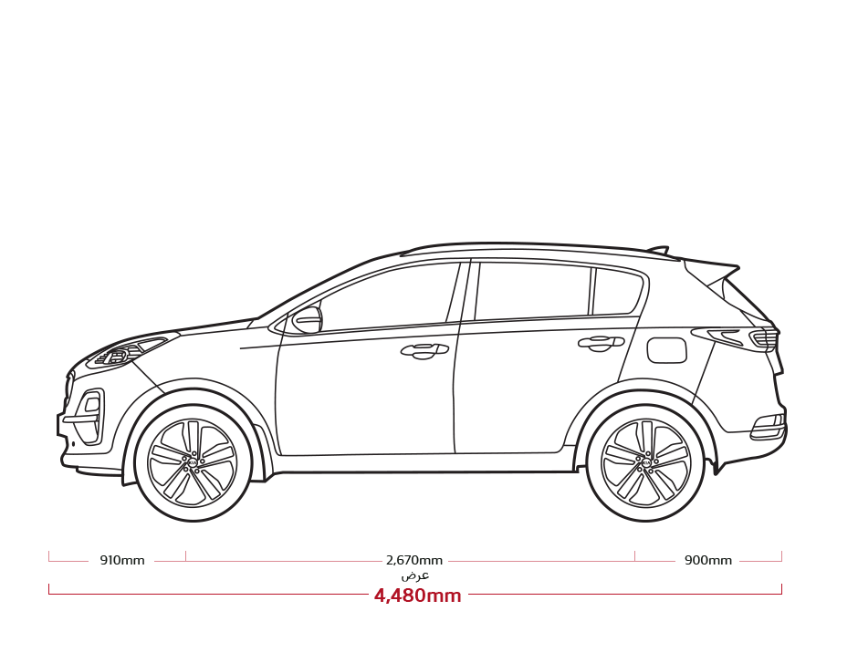 مواصفات سيارة كيا سبورتج سيارة دفع رباعي متعددة الإستخدام 5 مقاعد