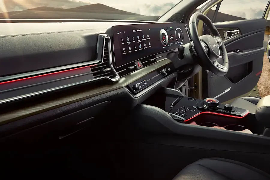 Kia Sportage hybrid hev interior mood lighting