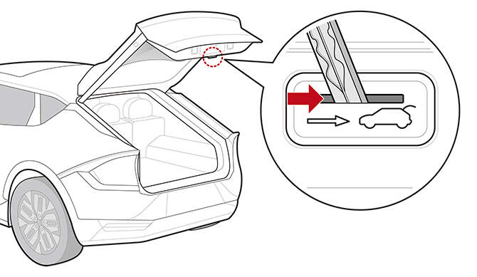 Illustration showing unlock lever of some RVs' boot