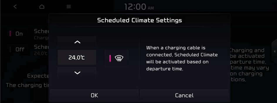 Scheduled Climate Settings popup
