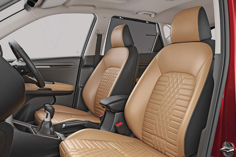 Black and Brown Leatherette Seats