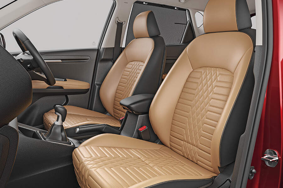 Black and Brown Leatherette Seats