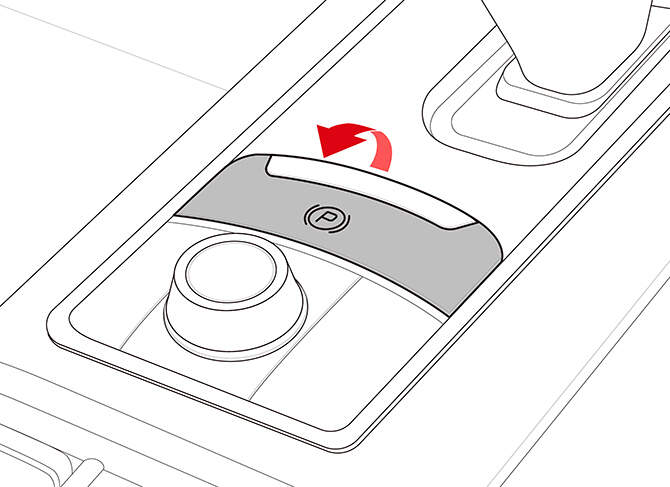 Illustration showing the electronic parking brake