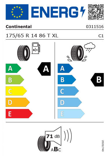 Kia Tyre Label  - continental-0311516-175-65R14