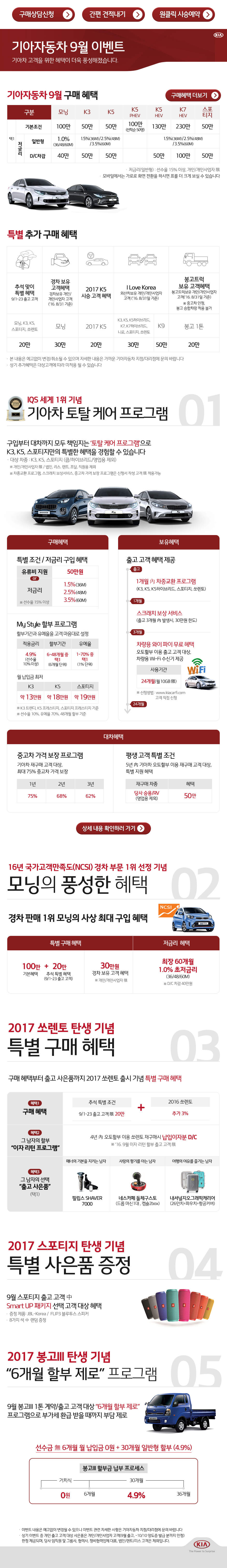 기아차 9월의 구매해택